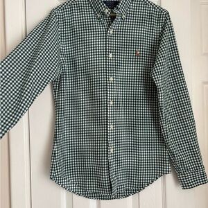 Ralph Lauren Men's Green Checkered Button Down Shirt